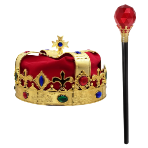 Royal Regal Crown & Jewel Scepter Set - Red