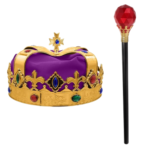 Royal Regal Crown & Jewel Scepter Set - Purple