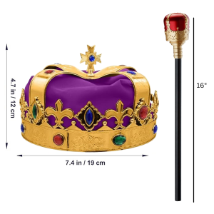 Royal Regal Crown & Majestic Gem Scepter Set - Purple