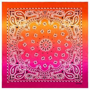 Gradient Paisley Bandana - Orange/Yellow/Pink