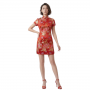 Cheongsam Floral Blossom Silk