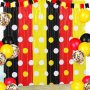 Foil Curtain - Black Red Yellow Polka Dot Tinsel Fringe
