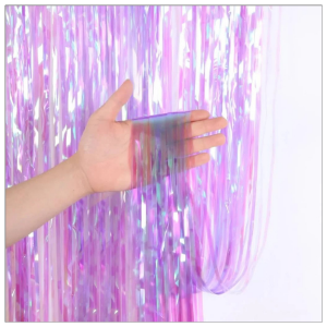Foil Curtain - Iridescent Purple Tinsel Fringe