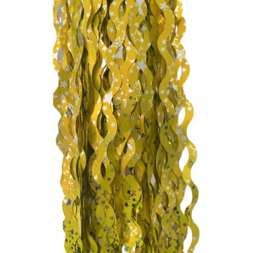 Foil Curtain - Wavy Star Tinsel Fringe Yellow
