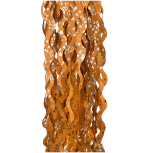 Foil Curtain - Wavy Star Tinsel Fringe Orange