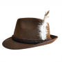 Oktoberfest Hat with Feather Traditional Bavarian - Brown