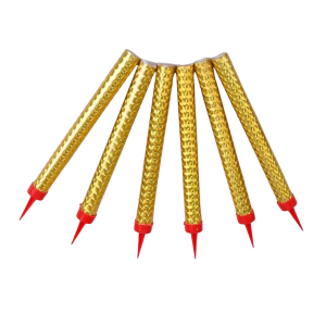 Candles Set 6-Pack Sparkler Birthday Cake - Gold 12inch