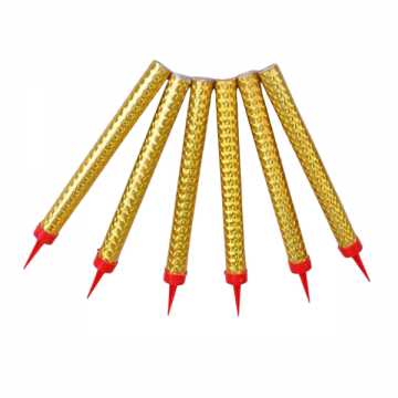 Candles Set 6-Pack Sparkler Birthday Cake - Gold 12inch
