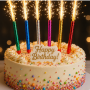 Candles Set 6-Pack Sparkler Birthday Cake - Multicolor 12inch