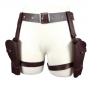Double Thigh Gun Holster Belt Brown