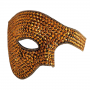 Deluxe Rhinestone Phantom Half Mask Gold