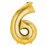 Balloon - Foil Number Gold SIX- 34"