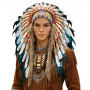 Ceremonial Tribal Warrior White & Blue Feather Headdress