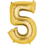 Balloon - Foil Number Gold FIVE - 34"