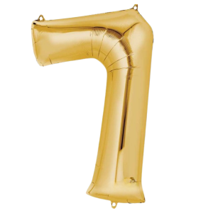 Balloon - Foil Number Gold SEVEN- 34"