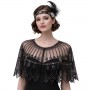 Gatsby Sequin 1920s Shawl Black