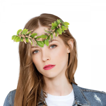 Enchanted Laurel Green & Gold Leaf Crown