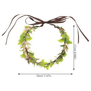 Enchanted Laurel Green & Gold Leaf Crown