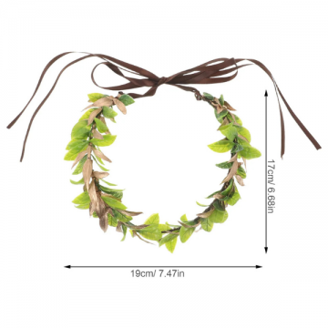 Enchanted Laurel Green & Gold Leaf Crown
