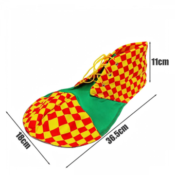 Clown Shoes Red and Yellow Checkered Green
