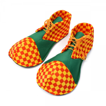Clown Shoes Red and Yellow Checkered Green
