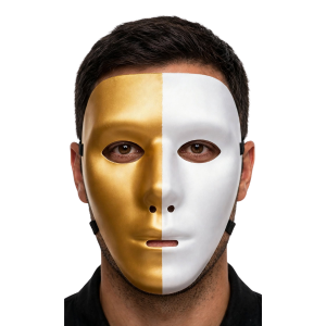 Split Full-Face Mask - Gold & White
