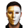 Split Full-Face Mask - Gold & White