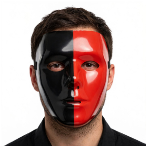 Split Full-Face Mask - Red & Black