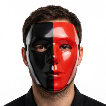 Split Full-Face Mask - Red & Black