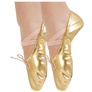 Metallic Gold Soft Ballet & Arabian Dance Shoes