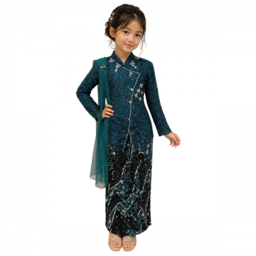 Peranakan/Nyonya Kebaya Child - Emerald Teal