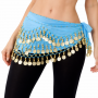 Belly Dance Chiffon Scarf - Light Blue & Gold