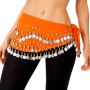 Belly Dance Chiffon Scarf - Orange & Silver