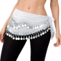 Belly Dance Chiffon Scarf - White & Silver
