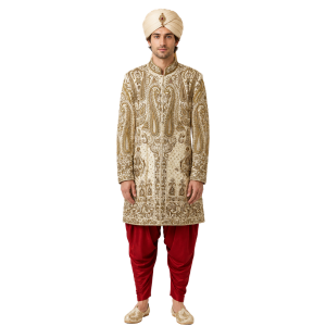 Deluxe Sherwani Imperial Gold Embroidered