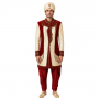 Deluxe Maharaja Sherwani Royal Ivory & Crimson