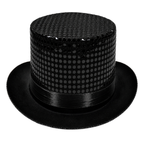 Sequin Top Hat Black