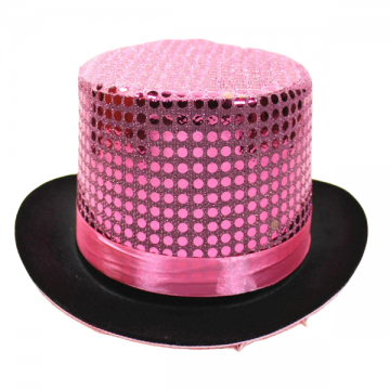 Sequin Top Hat Pink