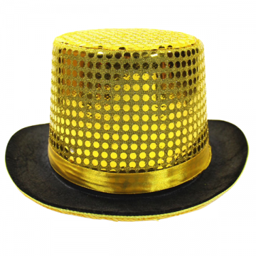 Sequin Top Hat Gold