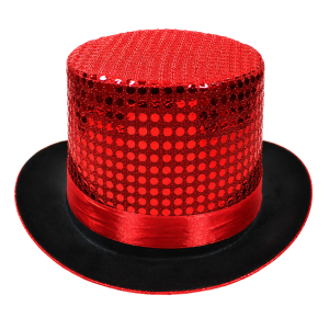 Sequin Top Hat Red