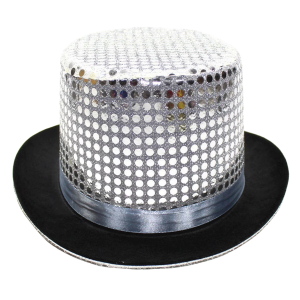 Sequin Top Hat Silver
