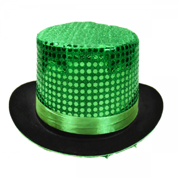 Sequin Top Hat Green