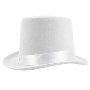 Classic Top Hat White 14cm Tall