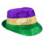 Mardi Gras Sequin Fedora Hat