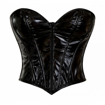 Corset Black Patent Leather Crop Top