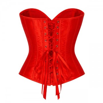 Corset Satin Strapless Femme Fatale Bustier Red