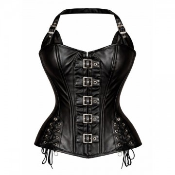 Corset Black Leather Gothic