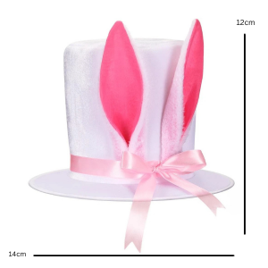 Bunny Ears Top Hat — White & Pink