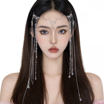 Enchanted Forest - Crystal Cascade Forehead Chain Headpiece