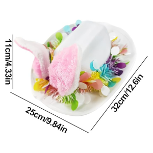 Easter Bunny Floral Top Hat - White & Pink